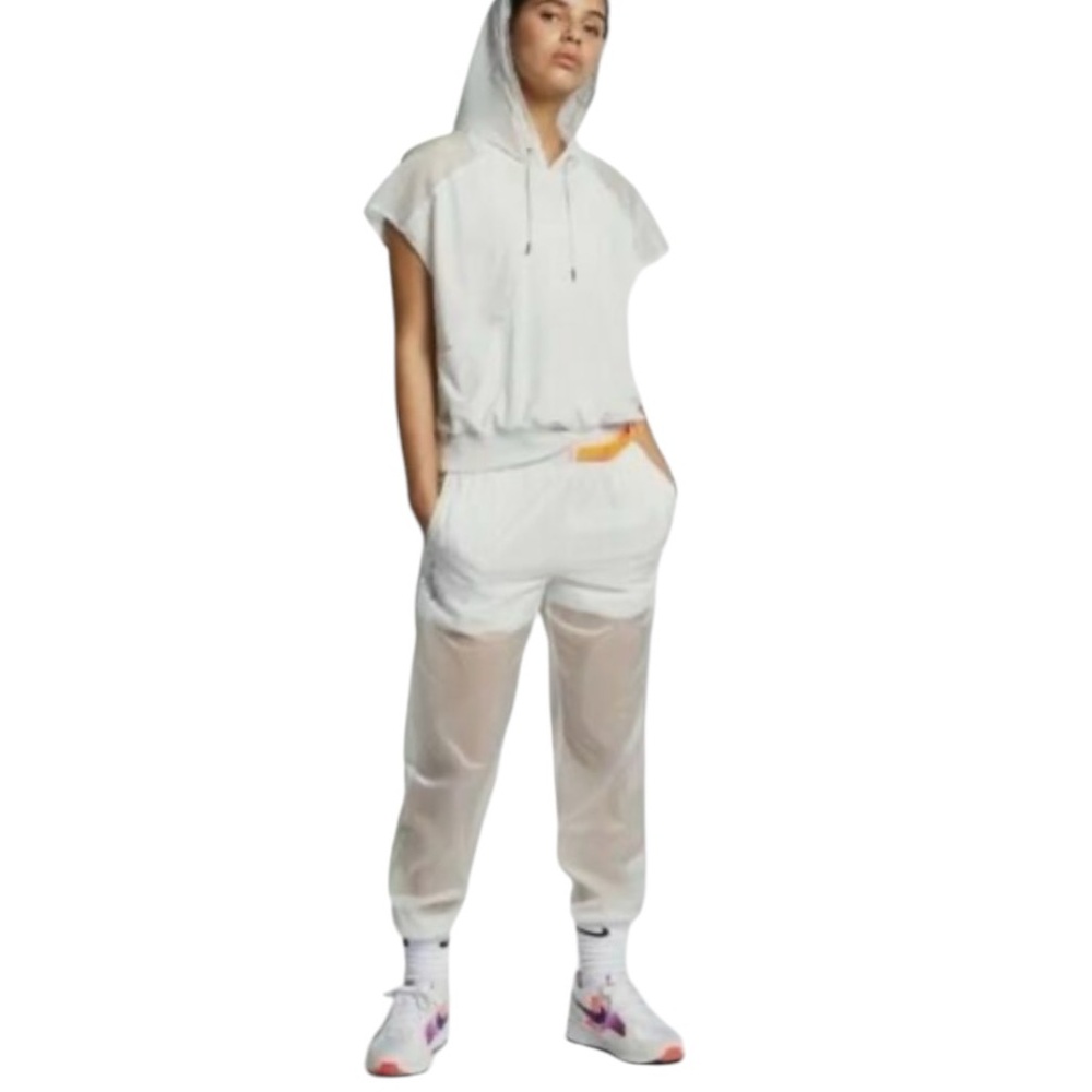 😎Women’s Nike Tech Pack white transparent active joggers pants Medium M NEW NWT - Picture 3 of 10